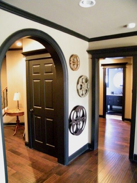 Black Baseboards, Dark Trim, Black Interior Doors, Black Doors, Cozy Decor, Entry Way, Interior Trim, Interior Door, Baseboards