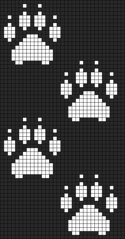 Alpha pattern #170554 | BraceletBook Wolf Alpha Pattern, Wolf Alpha, Duplicate Stitch, Wolf Paw, Foot Print, Crochet Tapestry, Dog Paw Print, Alpha Pattern, Grid Pattern