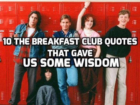 These quotes show the 10 times The Breakfast Club schooled us! Check them out. Breakfast Club Tattoo, Breakfest Club, Breakfast Club Quotes, 80s Movie Quotes, 80s Quotes, Senior Yearbook Quotes, Breakfast Club Movie, Club Quotes, Club Tattoo