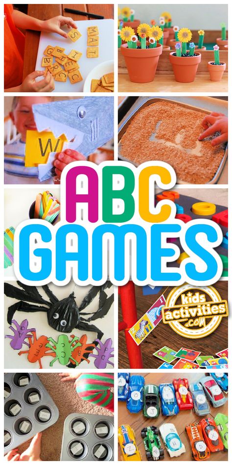 50 Fun Alphabet Sounds and ABC Letter Games • Kids Activities Blog Fun Alphabet Games, Letter Recognition Games Kindergarten, Letter Games For Preschool, Alphabet Games For Preschool, Alphabet Games For Kindergarten, Letter Games For Kids, Letter Identification Games, Letter Learning Games, Letter Recognition Preschool