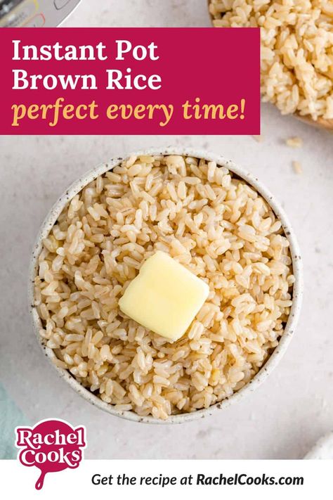 Instant Pot brown rice is easy to make and comes out perfectly every time! No more guessing games when it comes to making rice! Slow Cooker Brown Rice, Brown Rice Slow Cooker, Pressure Cooker Brown Rice, Brown Rice Recipes Easy, Easy Brown Rice, Rice Pressure Cooker, Rice Slow Cooker, Best Pressure Cooker Recipes, Brown Rice Recipe