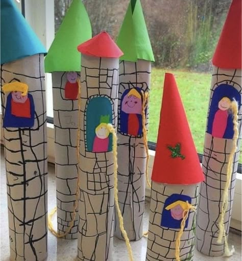 Fairy Tales Preschool Activities, Fairy Tale Projects, Fairy Tales Preschool, Little Castle, Fairy Tale Activities, Fairy Tale Crafts, Fairy Tale Theme, Toilet Paper Rolls, Paper Rolls