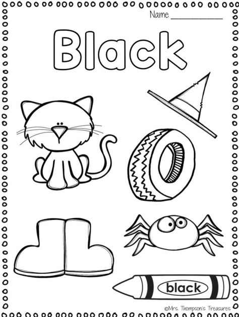 Shape Outlines Free Printable, Color Black Worksheets For Preschool, Color Black Worksheet, Color Black Activities For Preschool, Preschool Color Activities, Color Worksheets For Preschool, Pre K Worksheets, Homeschool Preschool Activities, Kids Worksheets Preschool