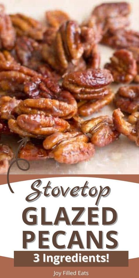 These homemade candied pecans are a perfect sweet afternoon snack or topping for salad! With rich toasted pecans and a sweet caramel glaze, these keto candied pecans are a joy with every bite! This easy recipe is low carb, sugar-free, gluten-free, grain-free, and Trim Healthy Mama friendly. Try this delicious recipe today! Trim Healthy Mama Dessert Recipes, Keto Candied Pecans, Pecan Recipes Healthy, Pecan Recipes Easy, Candied Pecans For Salad, Trim Healthy Mama Dessert, Keto Snacks Easy, Low Carb Candy, Pecan Desserts