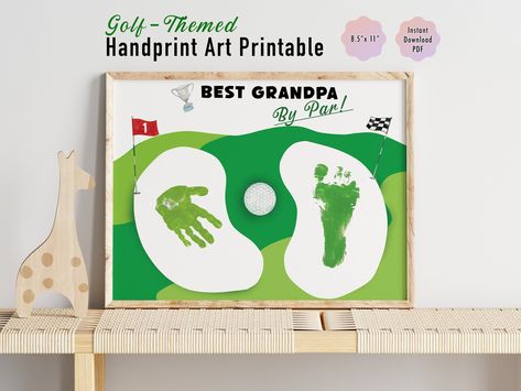 Best Grandpa by Par Father's Day Printable Handprint Art DIY Gift for Grandfather from Grand Kid Toddler Baby Preschooler for Golf Lover by EverartsyStudio on Etsy Best Grandpa By Par, Golf Field, Gift For Grandfather, Grandparent Day, Grandparents Day Crafts, Handprint Gifts, Father's Day Printable, Best Grandpa, Keepsake Gifts