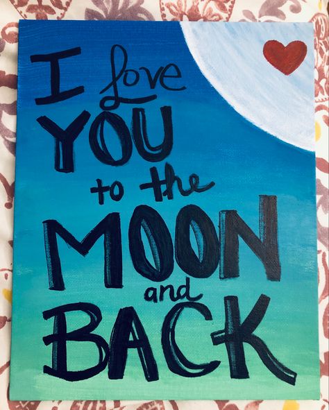 I love you to the moon and back canvas painting idea blue red heart boyfriend girlfriend Paintings For Boyfriends Easy, Cute Paintings For Girlfriend, Easy Couple Painting Ideas On Canvas, Girlfriend Painting Ideas, I Love You To The Moon And Back Painting, Canvas Painting Ideas Love, Painting Ideas For Your Boyfriend, Love Painting Ideas For Him, Painting Ideas For Girlfriend