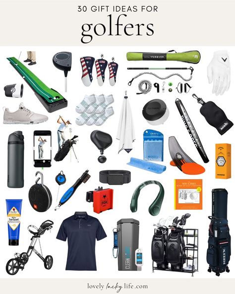 List Of Gift Ideas, Golf Gadgets, Fun Gadgets, Golf Ball Gift, Golf Bag Accessories, Golf Christmas Gifts, Fathersday Crafts, Golf Socks, Golf Day