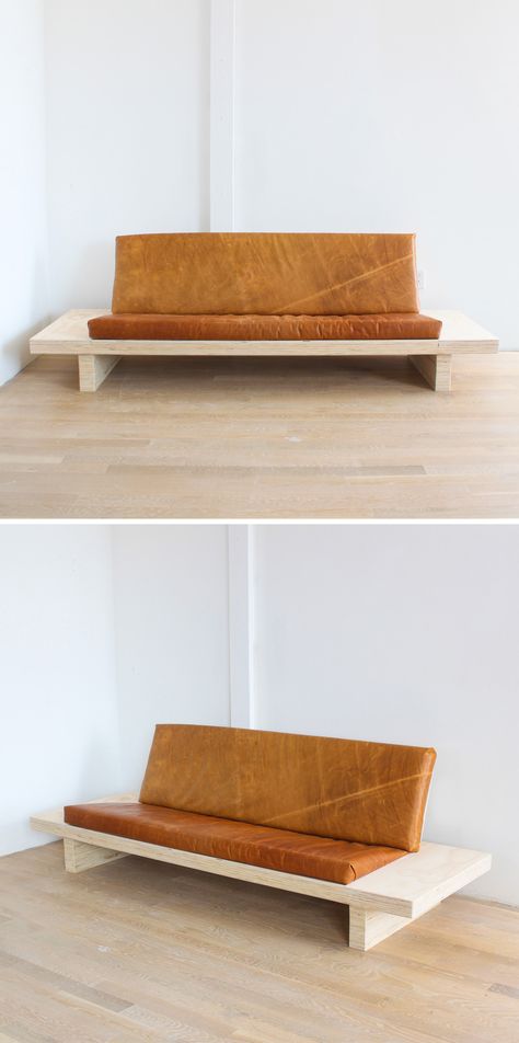 Diy Modern Sofa, Diy Plywood Couch, Couch Plans Diy, Build Your Own Couch Living Room, Plywood Sofa, Homemade Sofa, Wooden Couch, Homemade Modern, Plywood Table