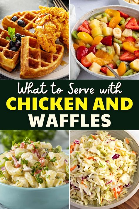 The best sides for chicken and waffles include onion rings, cheese grits, cornbread, green beans, and mashed potatoes. Each one makes for the perfect feast! Chicken And Waffles Sides, What To Serve With Chicken And Waffles, Sides For Chicken And Waffles, Chicken And Waffles Brunch, Best Sides For Chicken, Chicken N Waffles, Best Sides, Sides For Chicken, Candied Carrots