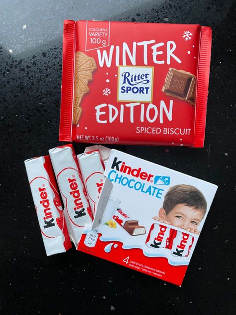 Kinder chocolate, Ritter sport winter edition Sport Aesthetic, Ritter Sport, Handbag Essentials, Sports Aesthetic, Christmas Sweets, Christmas Feeling, Locked Wallpaper, Chocolate Treats, Christmas Mood