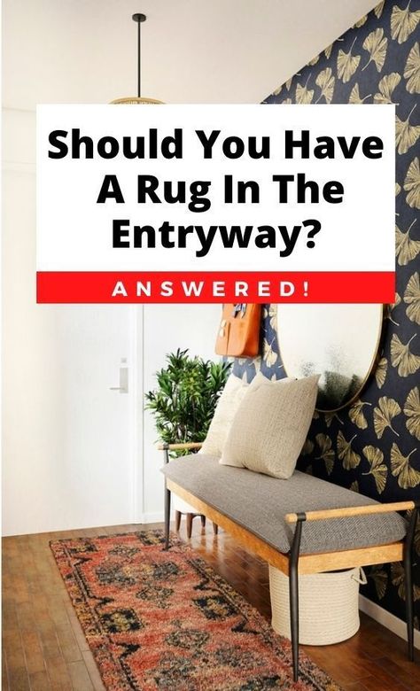 Not sure if you should have a rug in then entryway? Then you have to check out this awesome post that will break it down for you. Square Entryway Rug, Rug In Entryway Entrance, Foyer Carpet Entryway, Entry Rug Ideas, Foyer Rugs Entryway Front Entry, Entryway Rug Size, Foyer Rugs Entryway, Choosing A Rug, Rug Rules