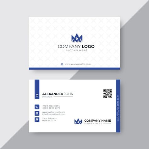 V Card Design, Professional Business Card Design Modern, Visit Card Design, 세련된 명함, Business Card Layout Design, Visiting Cards Design, Blue Business Card Design, White Business Card Design, Company Letterhead