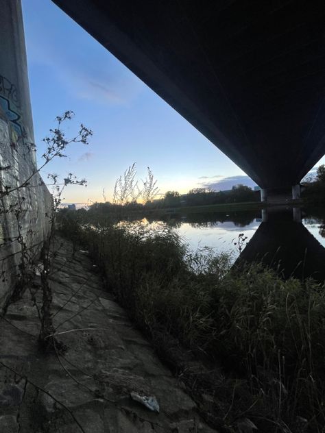 Under a bridge Under Bridge Aesthetic, Bridge Aesthetic, Under A Bridge, Under Bridge, Broken Book, Under The Bridge, A Bridge, Book Aesthetic, At Night