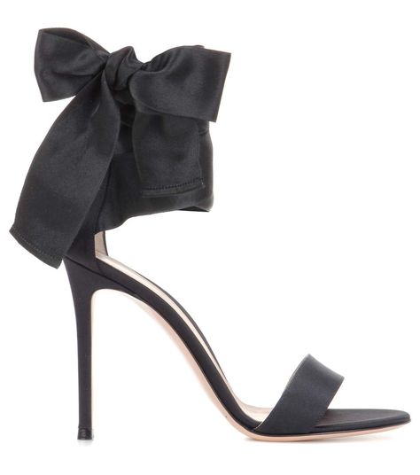 Gianvito Rossi - Gala satin sandals | mytheresa.com Black Bow Heels, Heels Bow, 20 Birthday, Satin Sandals, Rossi Shoes, Silk Bow, Bow Heels, Lace Up Sandals, Lace Up Heels