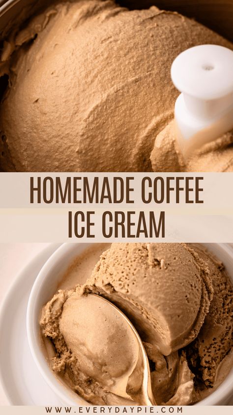 This is the best homemade Coffee Ice Cream recipe. With a bold punch of strong coffee and a smooth, creamy texture, this old-fashioned churned recipe is for coffee lovers. Bosch Ice Cream Recipes, Rum Ice Cream Recipe, Pampered Chef Ice Cream Maker Recipes Healthy, Ninja Coffee Ice Cream, Creami Coffee Ice Cream, Old Fashioned Ice Cream Recipe, Best Vanilla Ice Cream Recipe, Two Ingredient Ice Cream, Thickened Cream Recipes