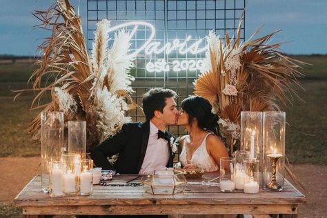 Terracotta Arches + Boho Pampas Grass Decor for This Texas Hill Country Wedding | Green Wedding Shoes Backyard Wedding Ceremony, Custom Wedding Decor, Texas Hill Country Wedding, Grass Decor, Pampas Grass Decor, Hill Country Wedding, Lakeside Wedding, Intimate Wedding Ceremony, Boho Wedding Inspiration