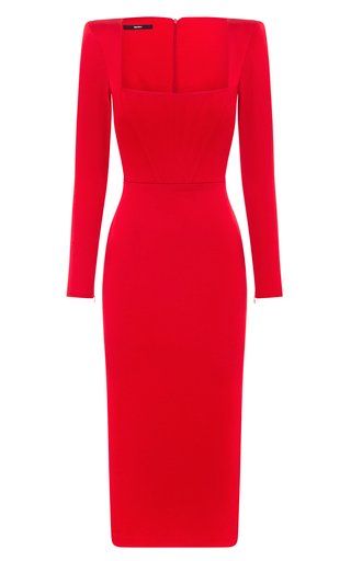 Boss Dress, Fitted Midi Skirt, Elegant Dresses Classy, Alex Perry, Classy Work Outfits, Dressed To The Nines, African Fashion Women, Red Midi Dress, Western Dresses