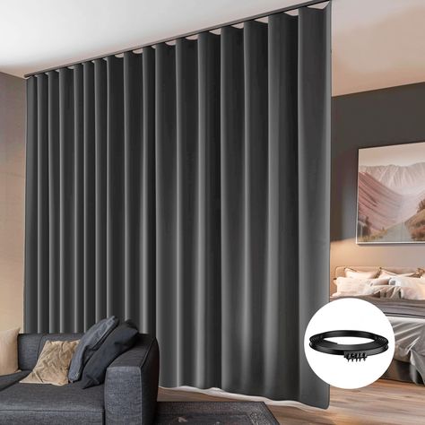 Ceiling Track Curtains, Track Curtains, Patio Sliding Door, Curtains Blackout, Divider Curtain, Bedroom Patio, Room Divider Curtain, Curtains For Living Room, Sliding Door