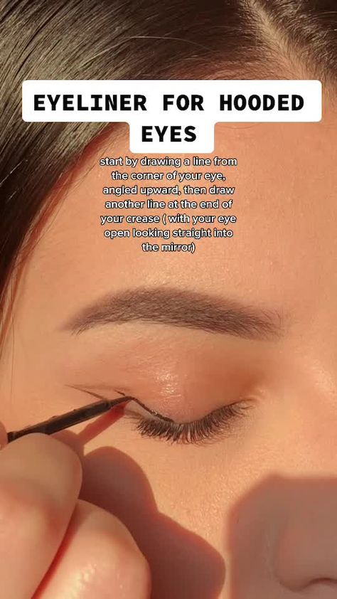 Mata Hooded, Teknik Makeup, Eyeliner For Hooded Eyes, Membentuk Alis, Maquillage On Fleek, Mekap Mata, Makeup Tutorial Eyeliner, Smink Inspiration, Hooded Eye Makeup