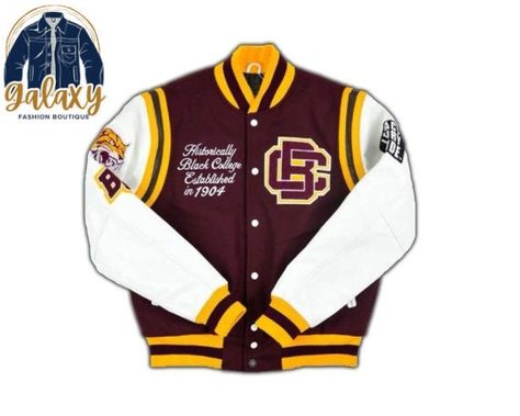 Bethune Cookman University, Black Cotton Jacket, Galaxy Fashion, Leather Sleeves, Letterman Jacket, Blue Denim Jacket, Brown Jacket, Brown Leather Jacket, Leather Sleeve