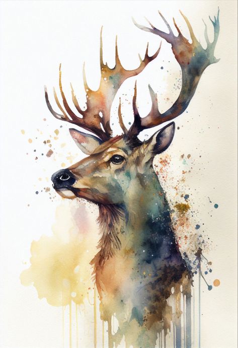 Andrew Simoson | WATERCOLOR | Reindeer Animal Paintings Acrylic, Painted Home Decor, Woodland Animal Art, Life Artwork, Watercolour Portrait, Learn Watercolor Painting, Animal Illustration Art, Wildlife Artwork, Learn Watercolor