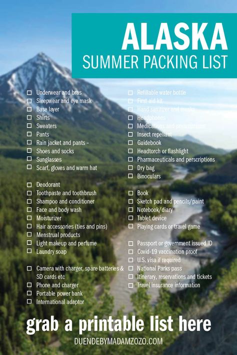 Alaska Summer Packing List, Alaska Packing List Summer, Alaska Travel Summer, Alaska Trips, Alaskan Summer, Packing For Alaska, Alaska Packing List, Alaska Travel Cruise, Alaska Cruise Packing