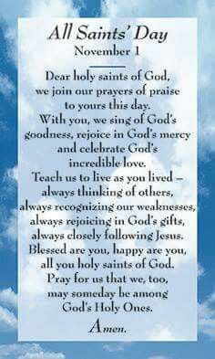 💖 All Saints Day Prayer, Prayer Of Praise, Saints Days, Gods Mercy, All Souls Day, Faith Formation, All Saints Day, All Souls, Religious Education