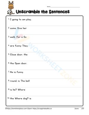 Sentence Scramble Worksheet Simple Sentences Worksheet, Sentence Worksheet, Simple Sentence, Sentence Scramble, Hidden Words, Simple Sentences, Getting To Know, Clip Art, Let It Be