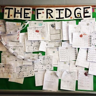 Displaying student work on "The Fridge". My students love seeing their hard work displayed and I love being able to point to it on days students aren't giving their best. "See, you CAN do it!" Classroom Fridge, Ela Classroom, History Classroom, 4th Grade Classroom, High School Classroom, English Classroom, Middle School Classroom, Classroom Bulletin Boards, New Classroom