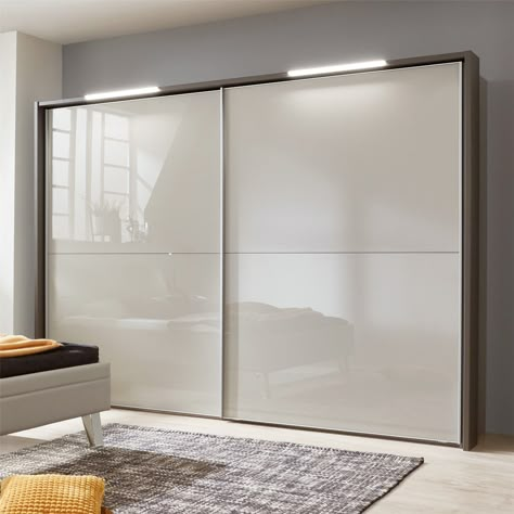 Modern Wardrobe Sliding Doors, Matt Laminate Wardrobe, Sliding Wardrobe Design 2 Door, Wardrobe Mica Design Modern, Laminate Design Patterns, Grey Sliding Wardrobe, Modern Sliding Wardrobe, Wardrobe Laminate, Modern Bedroom Wardrobe