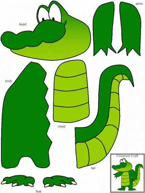 alligator crafts | Fragile Earth Blog Alligator Crafts, Crocodile Craft, Oppgaver For Barn, Alligator Birthday, Animal Crafts For Kids, Aktivitas Montessori, Toddler Learning Activities, Toddler Learning, Busy Book