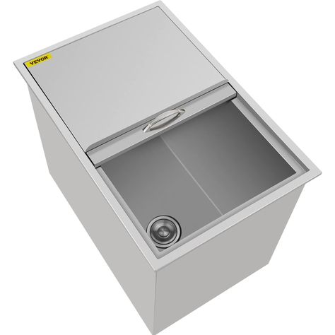 PRICES MAY VARY. Sturdy Structure: This drop-in ice bin is brushed 304 stainless steel material for long-lasting durability. And it is a double-walled design for better insulation work. The inside utilizes high-density insulation of foamed rubber, maintaining an interior temperature from 23℉ to 194℉, ensuring your ice stays cool for extended periods. Drop-in Design: Specification: Product Dimension: 27 x 18 x 21 inch; Cutout Dimension: 25.6 x 17 x 20.6 inch; Inner Dimension: 23.9 x 14.8 x 20 inc Cold Wine, Ice Bin, Ice Chest Cooler, Outdoor Sinks, Drain Opener, Ice Cooler, Ice Chest, Drain Pipe, Best Insulation