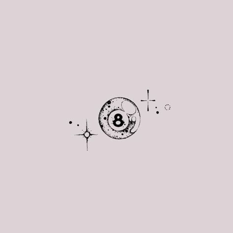 8 Ball Tattoo Small, Bujo Notes, 8 Ball Tattoo, Tattoo Designs Drawings, Dainty Tattoo, Cute Tats, Tattoos With Kids Names, Discreet Tattoos, Dainty Tattoos