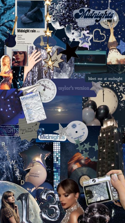 Midnights Era Aesthetics, Meet Me At Midnight Party, Midnight Collage, Midnights Era Aesthetic, Midnights Taylor Swift Aesthetic, Nye Theme, Swiftie Birthday, Midnights Aesthetic, Eras Party