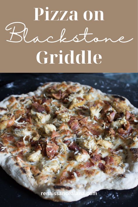 Pizza Night Made Easy: Cooking Pizza on a Blackstone Griddle - Renaissance Alana Things To Make On The Blackstone, Griddle Pizza Recipes Blackstone, Blackstone Pizza Recipes, Pizza On Blackstone Griddle, Black Stone Griddle Recipes, Blackstone Meals, Blackstone Pizza, Homemade Pizza Night, Sourdough Dinner