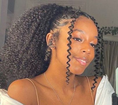 Black Gel Hairstyles, African Prom Hairstyles, Homecoming Hairstyles Black Hair Curly, Natural Hair Gel Up Styles, Curly Natural Hairstyles For Black Women Wedding, Homecoming Natural Hairstyles, Natural Curly Hair Prom Styles, Natural Homecoming Hairstyles, Grad Hairstyles Black Women