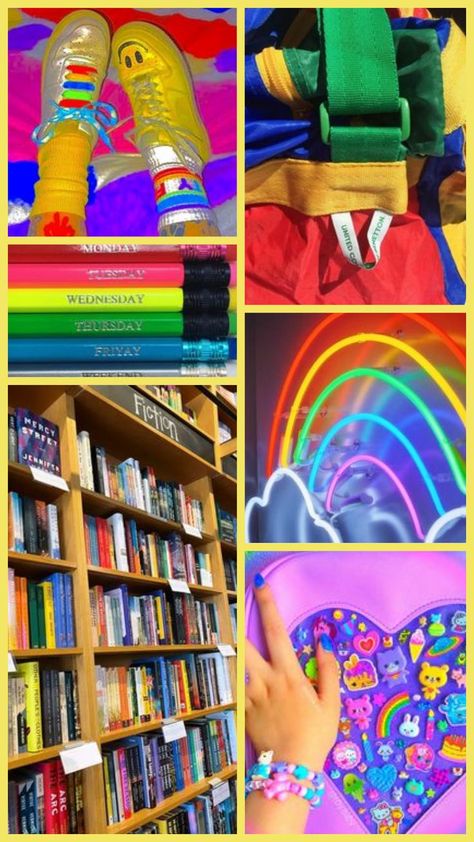 Colorful Academia Aesthetic, Vibrant Academia, Colorful Academia, Aesthetic Board, Academia Aesthetic, Saturated Color, Color