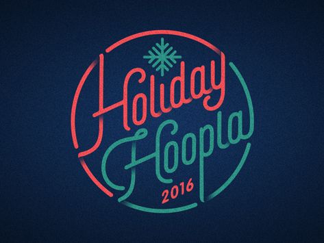 Logo designed for the annual company Christmas party. Had fun trying something a little different from the norm. Holiday Logo Design, Holiday Logo, Christmas Graphic Design, Company Christmas Party, Party Logo, Circular Logo, Neon Logo, Event Logo, Neon Design