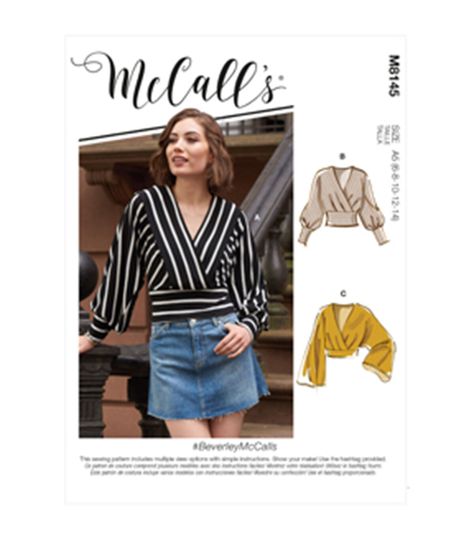 Paper Sewing Patterns, Mccalls Sewing Patterns, Top Sewing Pattern, Mccalls Patterns, Top Pattern, Simple Patterns, Sewing Inspiration, Dolman Sleeve, Sewing Pattern