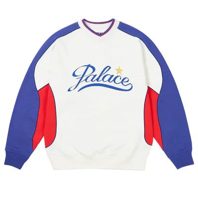 Palace Star Script Crewneck Sweatshirt 'White' P26CS008 Funky Sweatshirt, Palace Clothing, Palace Brand, Gore Tex Jacket, Fuzzy Cardigan, Hot Sneakers, Streetwear Men Outfits, Spring 2024, 2024 Collection