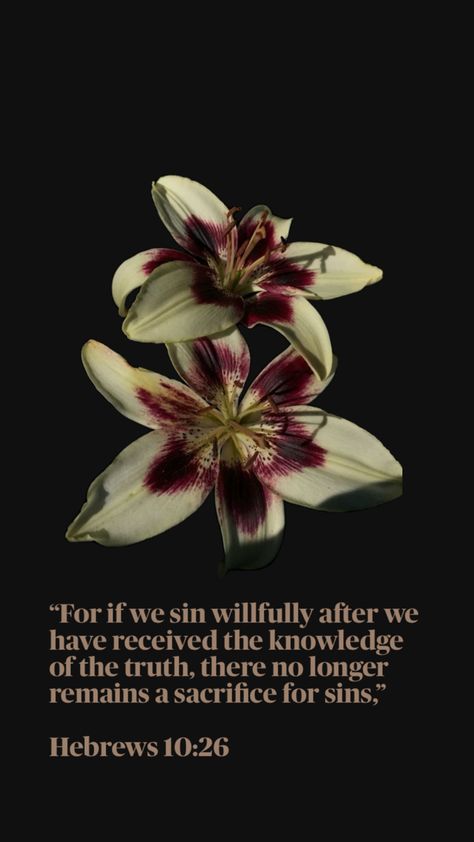 I wanted to use kind of a dark background and dark flowers to really make sure that you understand what Hebrews is saying and want you to take it seriously Biblical Flowers, Hebrews 10, Dark Flowers, Bible Knowledge, Biblical Quotes, Back Tattoos, Tropical Vibes, Dark Background, Bible Scriptures