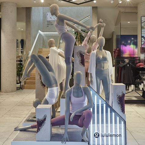 Check out this recent instore VM scheme @weareluckyfox collaborated on with @lululemonuk for their flagship store in Regent Street, London. #retaildisplay #vmlife #athleisure #yoga #lululemon #visualmerchandising #visualmerchandiser #vmdaily Lingerie Stores, Lululemon Store, Store Mannequins, Mannequin For Sale, Fashion Mannequin, Display Mannequins, Clothing Store Design, Visual Merchandising Displays, Window Display Design