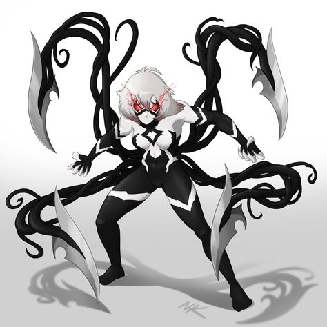 Jet Venom Symbiote by TheGraffitiSoul Spidersona Symbiote, Female Symbiote, Venom Symbiote, Symbiotes Marvel, Venom Art, Spider Art, Spiderman Artwork, Monster Concept Art, Superhero Design