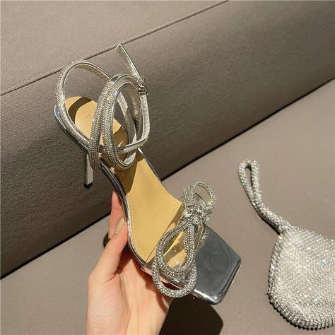 *SWAROVSKI ROPE MULE IN STOCK* Lastes 2022 article Very premium quality diamonds With brilliant shine Size: 36 to 41 (3 to 7) Heel height: 2.5 inche (silver chrome heel) *Price: 1749 only*..⁰⁰sd13 Ready stock ✅ Chrome Heels, Silver Chrome, Quality Diamonds, High Heel Sandals, Mule, Ready Stock, Womens Sandals, Sandals Heels, Heel Height