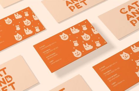 #designer #logodesign #brandingagency😀 Pet Shop Business Card, Cat Packaging Design, Thank You Graphic Design, Creative Business Card Inspiration, Cat Branding, Logo Online Shop, Logo Design Set, Name Card Design, Contact Card