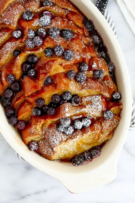 Brioche French Toast Casserole, Make Ahead French Toast, Overnight French Toast Recipe, Blueberry French Toast Bake, Challah French Toast, Brioche French Toast, Morning Brunch, Overnight French Toast, Blueberry French Toast