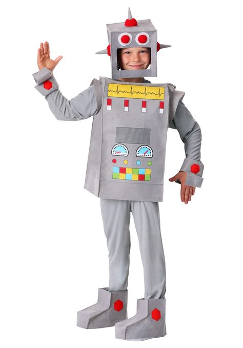 Robot Outfit, Robot Halloween Costume, Robot Mask, Robot Costume, Robot Costumes, Silver Shirt, Felt Boots, Grey Alien, Costume For Kids