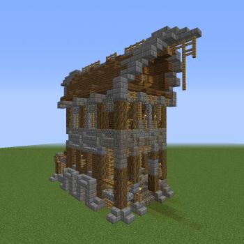 Medieval Fantasy Carpenter House - Blueprints for MineCraft Houses, Castles, Towers, and more | GrabCraft Fantasy Carpenter, Carpenter House, Medieval Houses, House Blueprints, Medieval Fantasy, Minecraft Houses, Come Together, Garden Arch, Minecraft