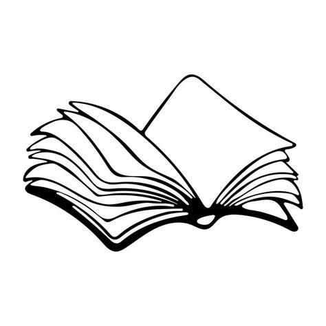 Open Book Outline, Open Book Drawing, Pete The Cats, Outline Tattoo, Doodle Vector, Book Outline, Tattoo Design Book, Book Drawing, Model Drawing