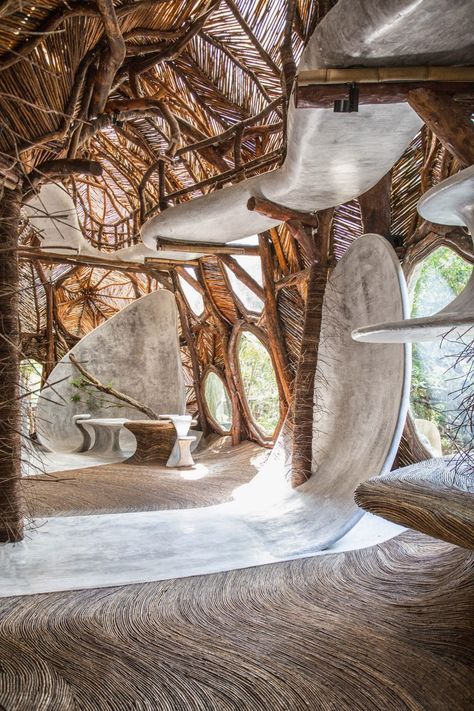 Circular Windows, Azulik Tulum, Lab Art, Labs Art, Cultural Architecture, Organic Architecture, Scandinavian Interior Design, Earthship, Tropical Design